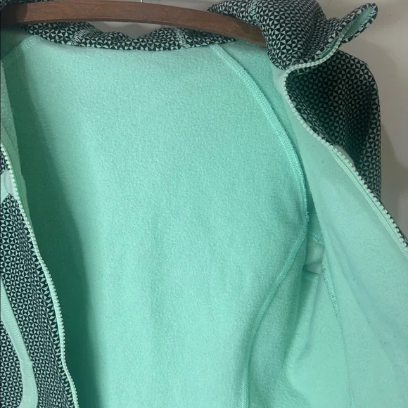 LULULEMON Scuba Hoodie Cotton Fleece Zip Jacket Mint Green Black Size 8 - Picture 10 of 16